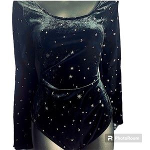 Black leotard bodysuit top